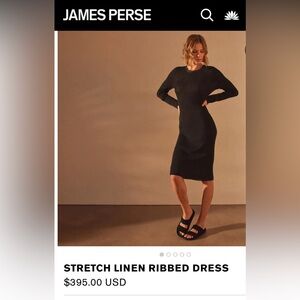 Black linen rib dress